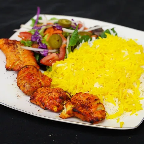 Chicken barg with salad