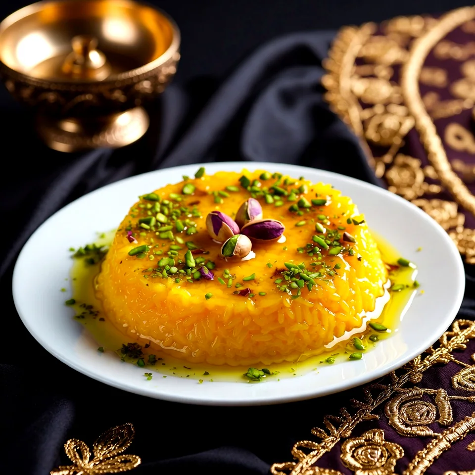 Sholeh zard, saffron rice pudding