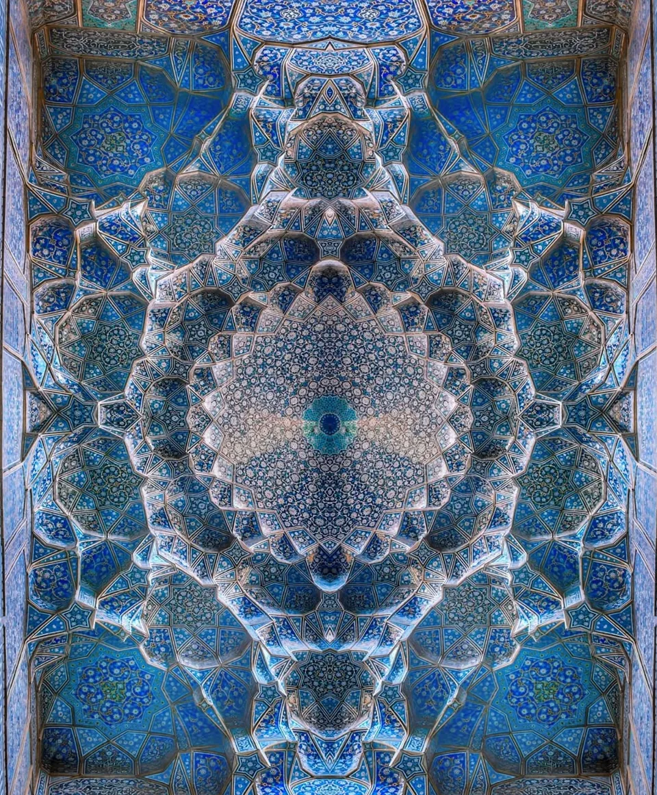 The Shah Mosque, Isfahan. Ceiling.