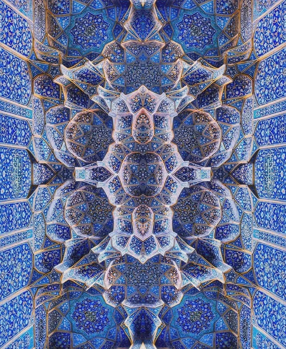 The Shah Mosque, Isfahan. Ceiling.